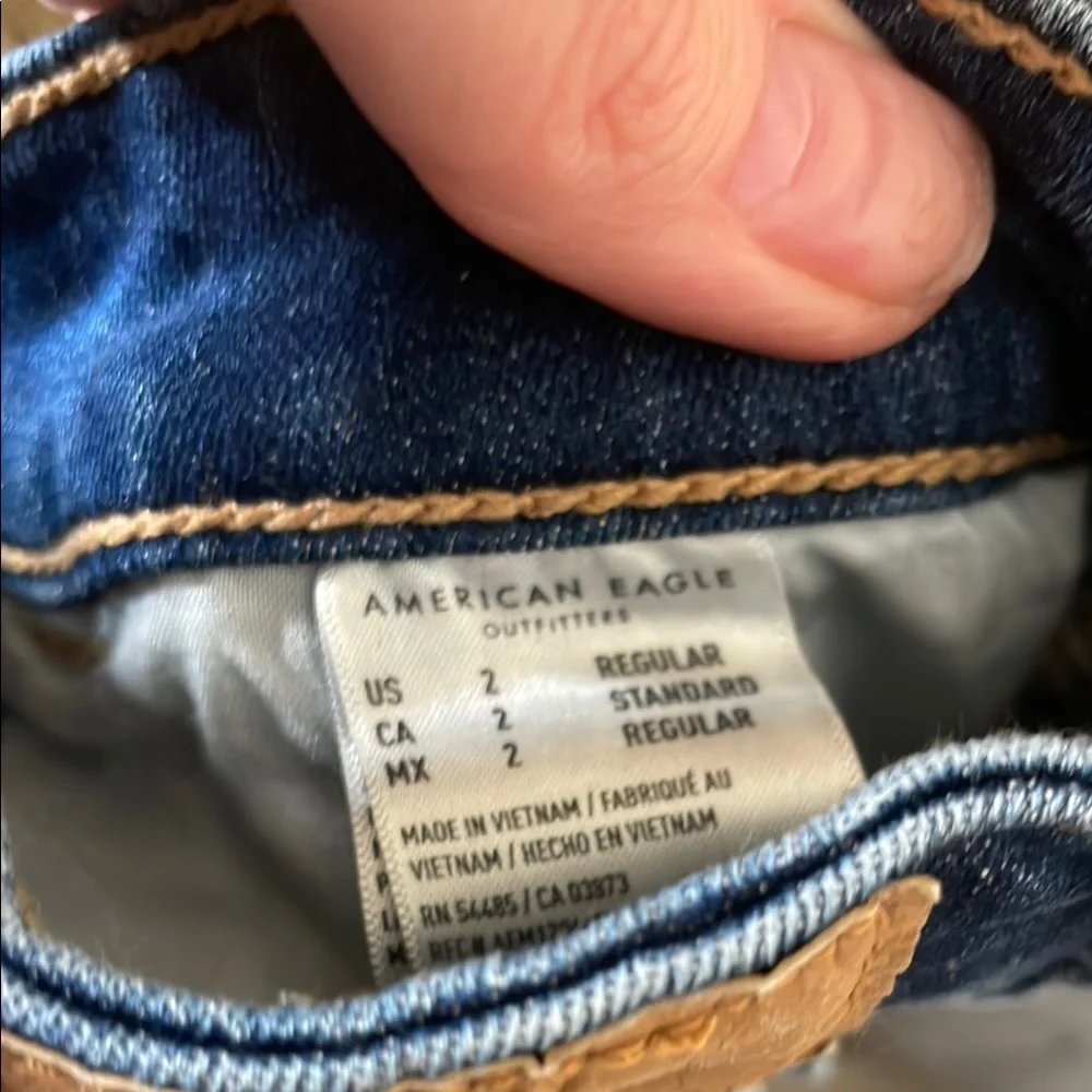 American Eagle Outfitters Blue Distressed Skinny Jeans